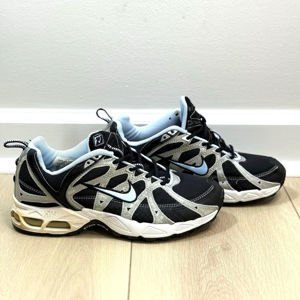 Vintage Nike Air Trail‎ Running Shoes Men's Size 10 Black Gray Blue 309995-041